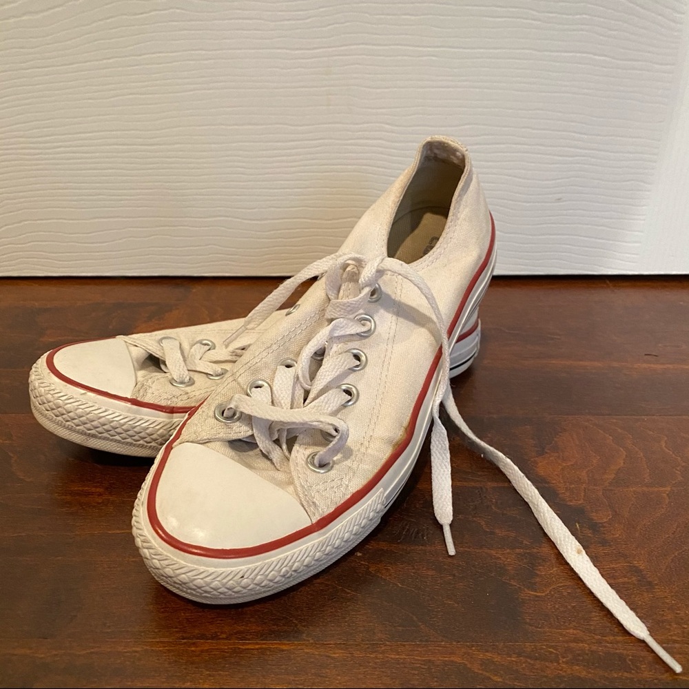 White and Red Converse